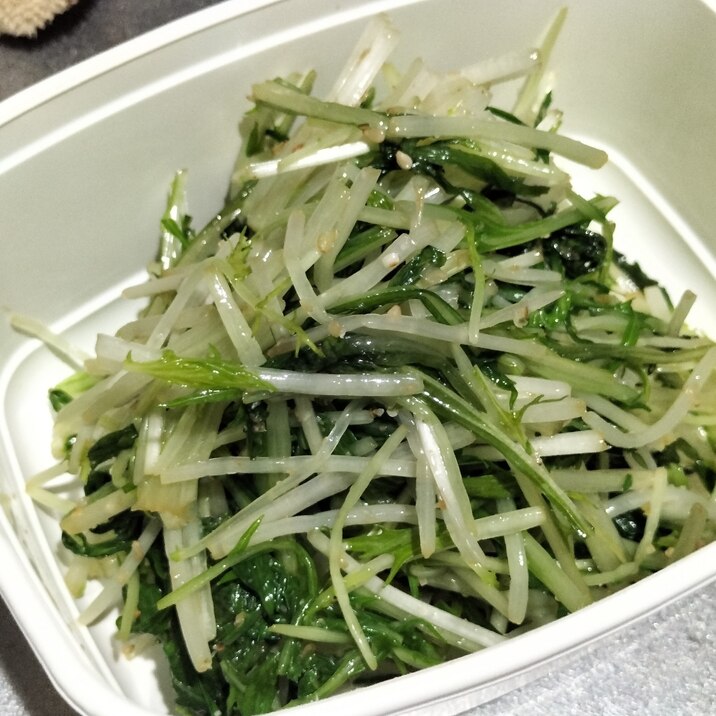 レンジで簡単5分で作り置き♪水菜のナムル、中華和え